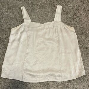Plus Size Small 100% Silk Silver Tank